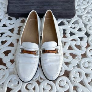 Gucci white loafer, size 7 1/2 B, classically beautiful!